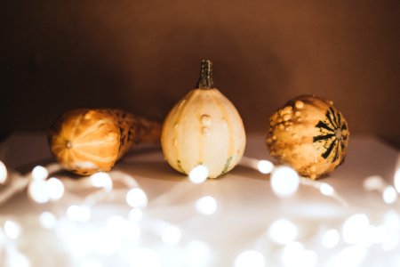 Selective Focus Photography Of Three Gourd Vegetables photo