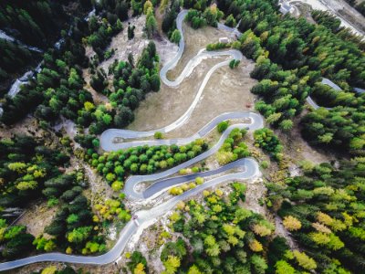 Aerial View Of Mountain Road photo