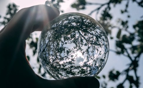 Grayscale Photography Of Clear Glass Ball