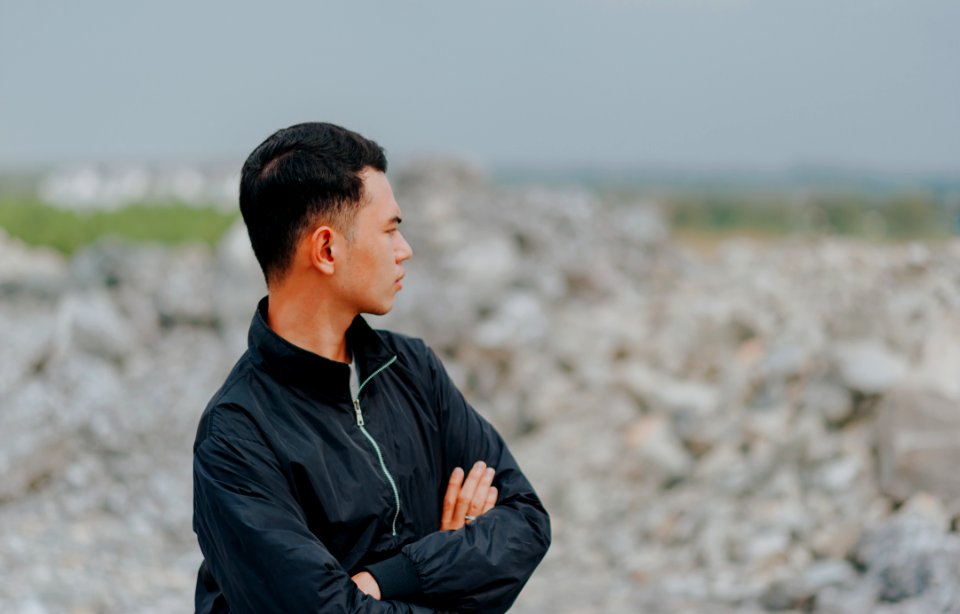 Man In Black Full-zip Jacket