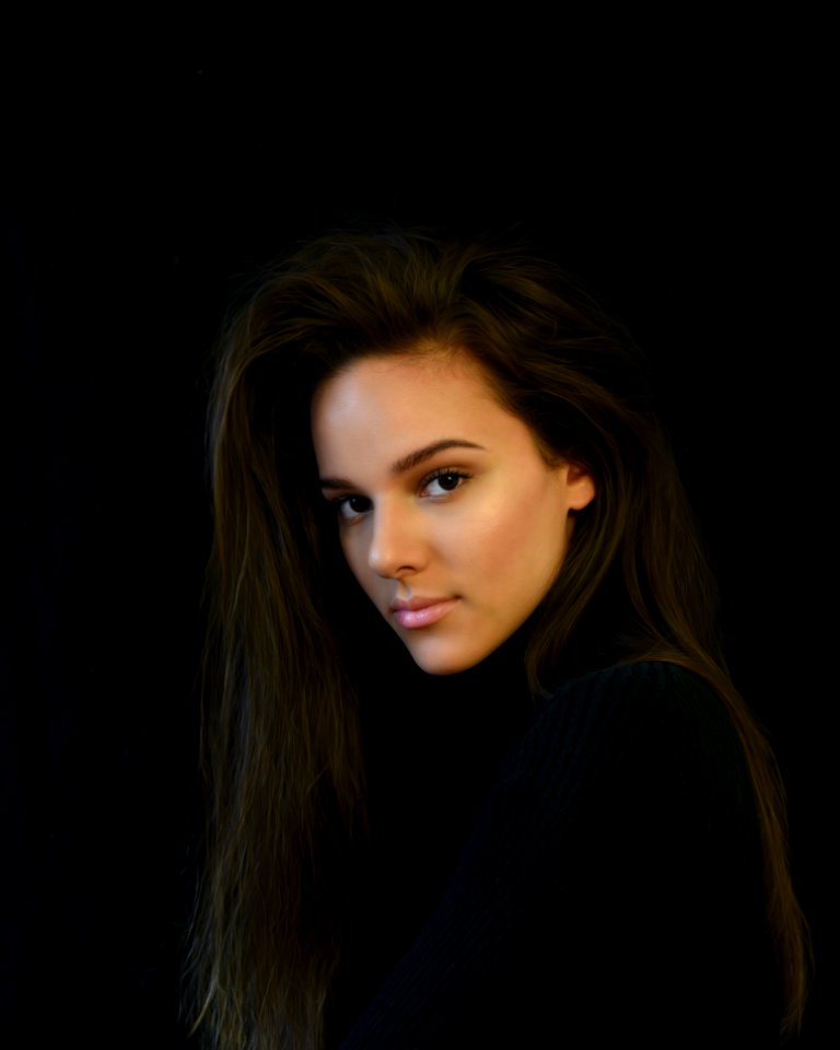 Brown Haired Woman In Black Top photo