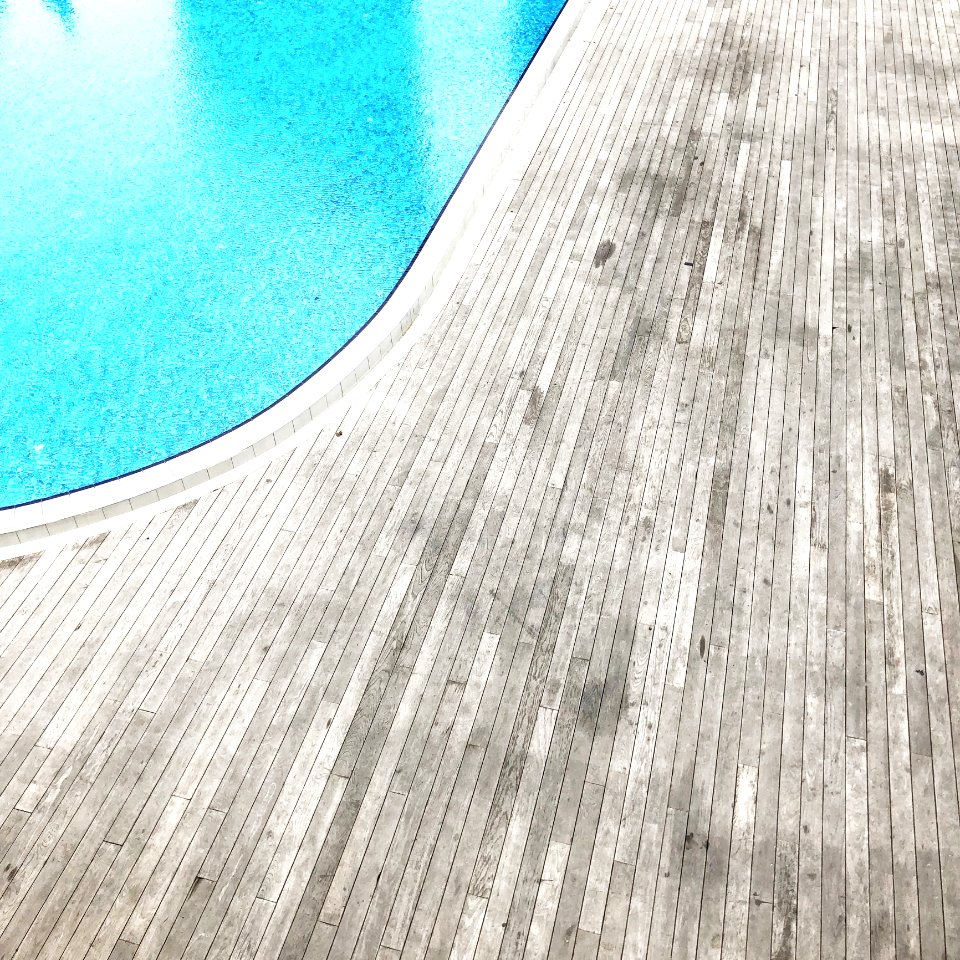 Wooden Floor Beside Pool