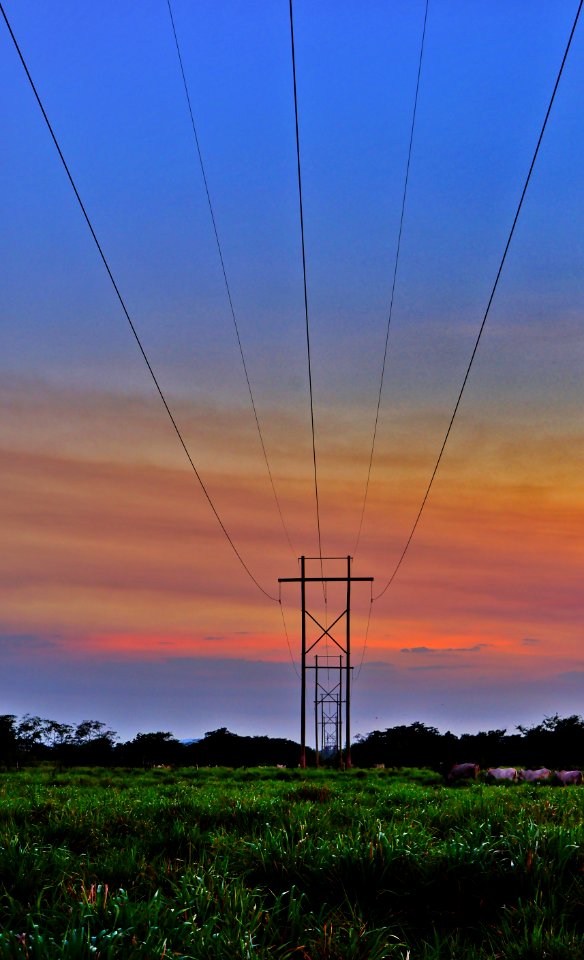Sky Overhead Power Line Transmission Tower Horizon