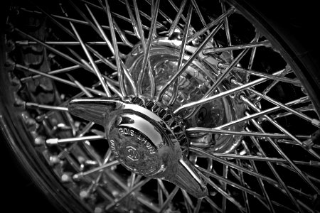 Spoke Wheel Black And White Rim photo