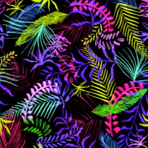 Purple Psychedelic Art Pattern Flora