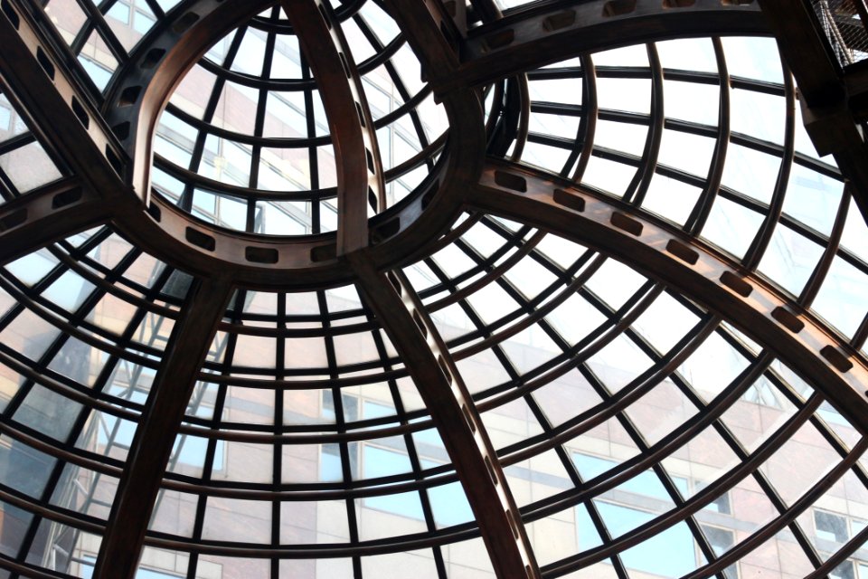 Low-angle Shot Of Dome-shaped Brown Ceiling