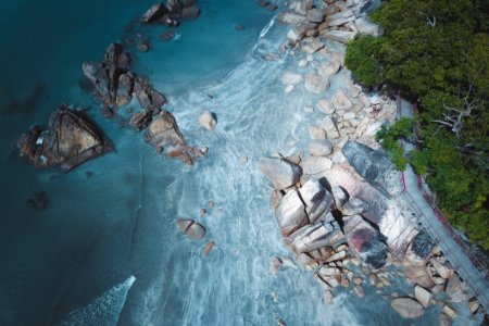 Birds Eye Photography Of Island And Trees photo