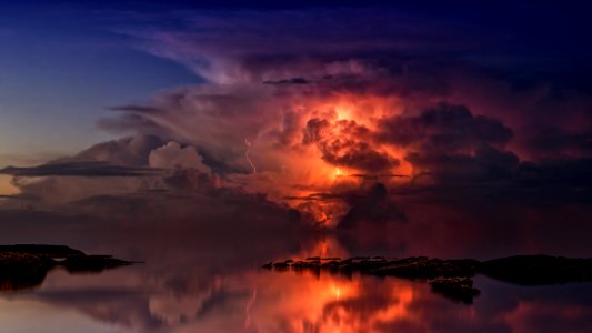 Reflection Of Clouds On Body Of Water photo