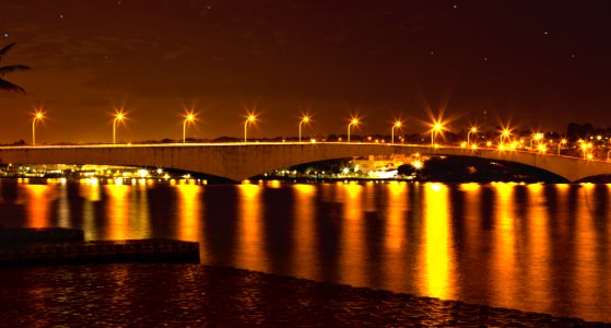 Reflection Night Body Of Water Bridge