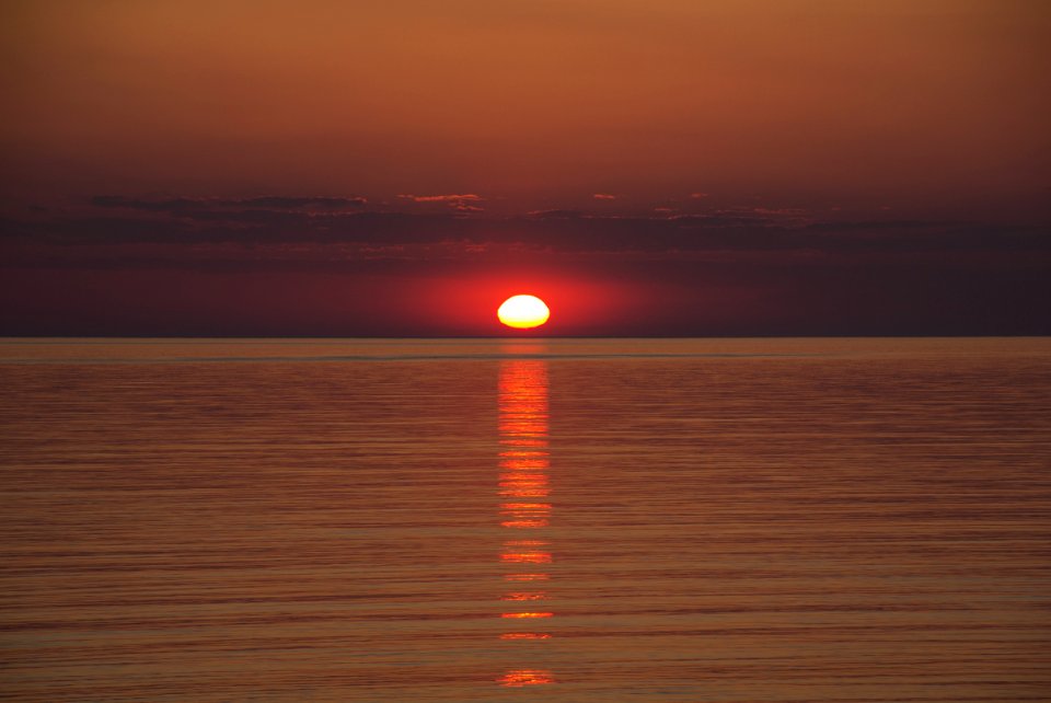 Horizon Sunrise Sunset Calm photo