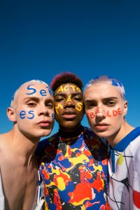 Three People With Face Paints