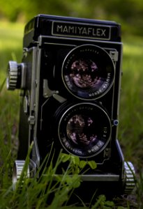 Closeup Of Mamiya Flex Twin-lens Camera On Grass