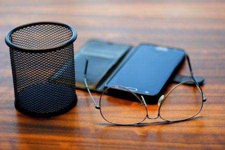 Mobile Phone And Eyeglasses