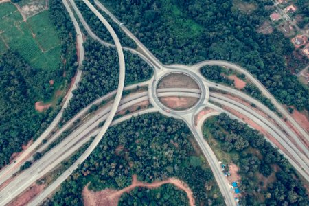 Aerial Photo Of Road And Green Trees photo