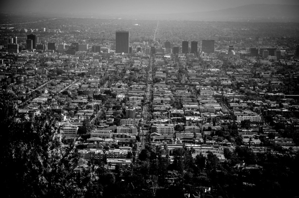 Grayscale Photo Of High-rise Buildings