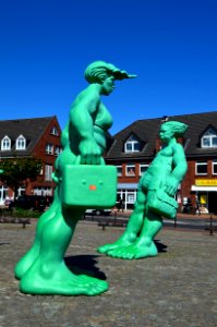 Green Sculpture Statue Art