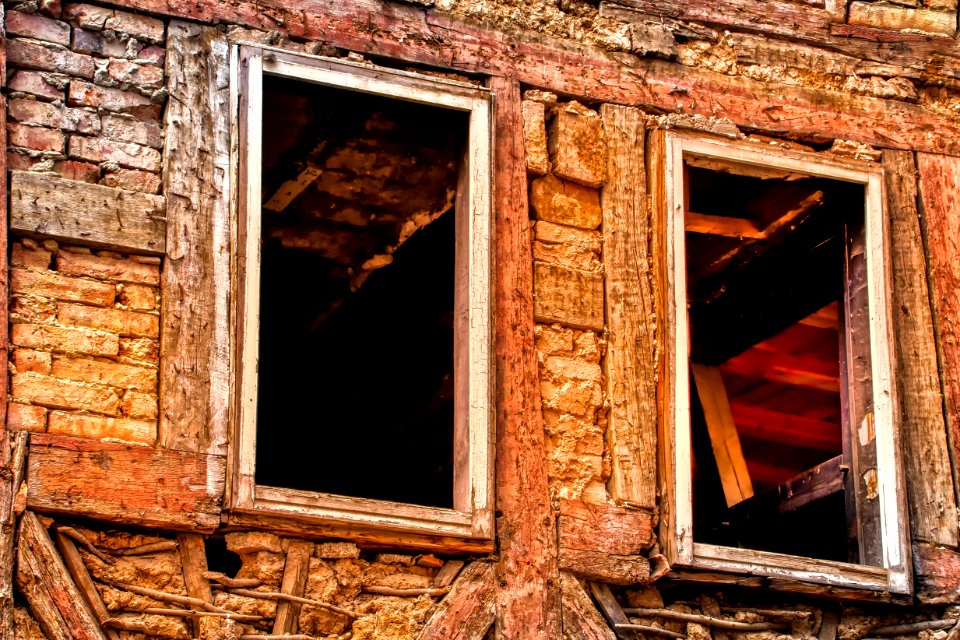 Brick Wall Window Ruins
