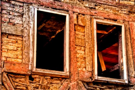 Brick Wall Window Ruins
