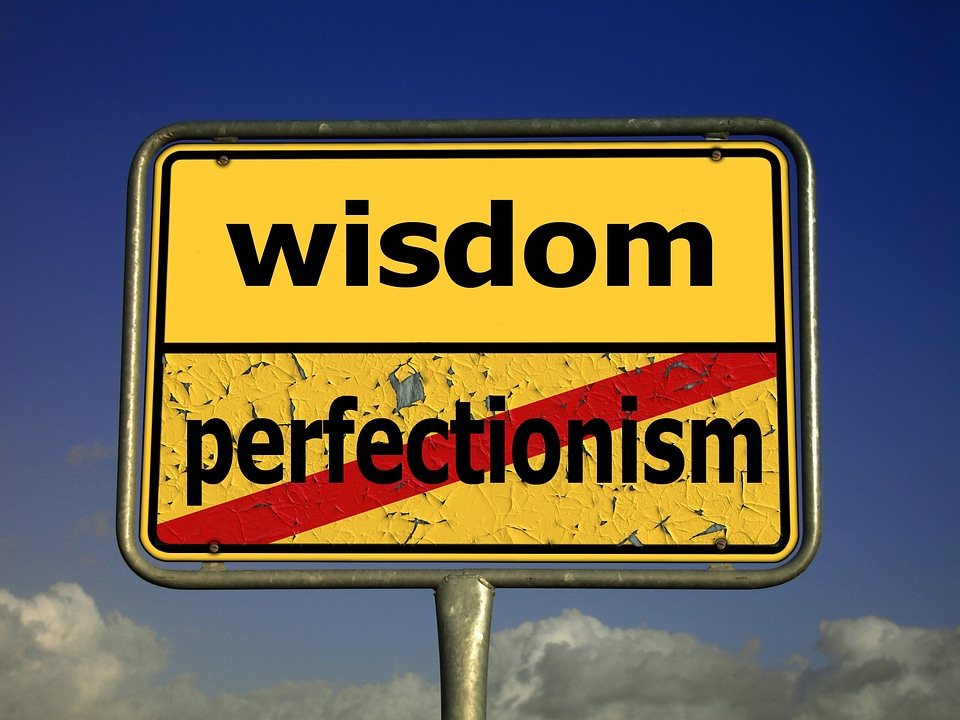 Road sign perfectionism perfect