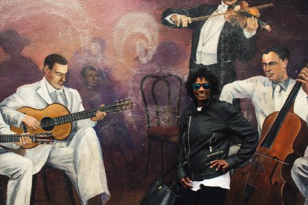 Man Posing On Painting
