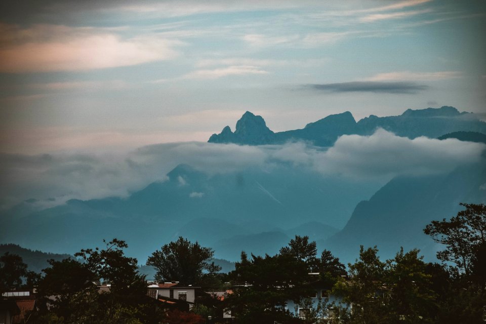 Silhouette Photo Of Mountain