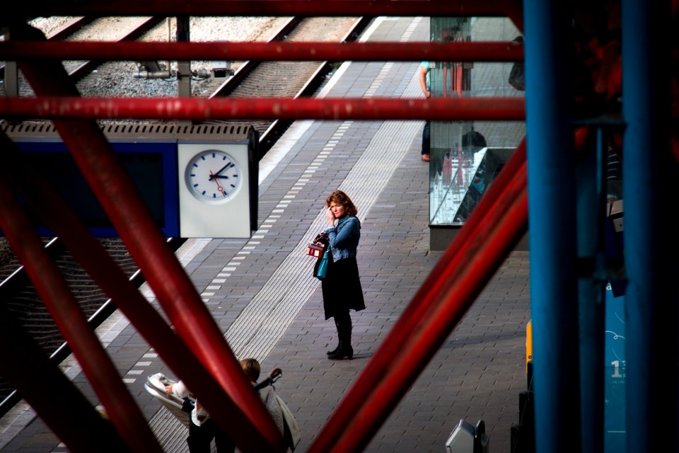 Woman Standing Near Rail Road photo