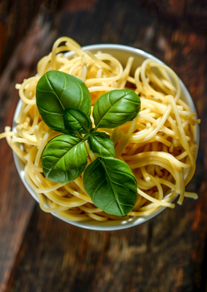 Green Leafed Plant On Pasta