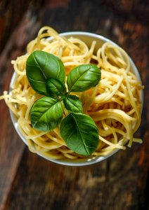 Green Leafed Plant On Pasta