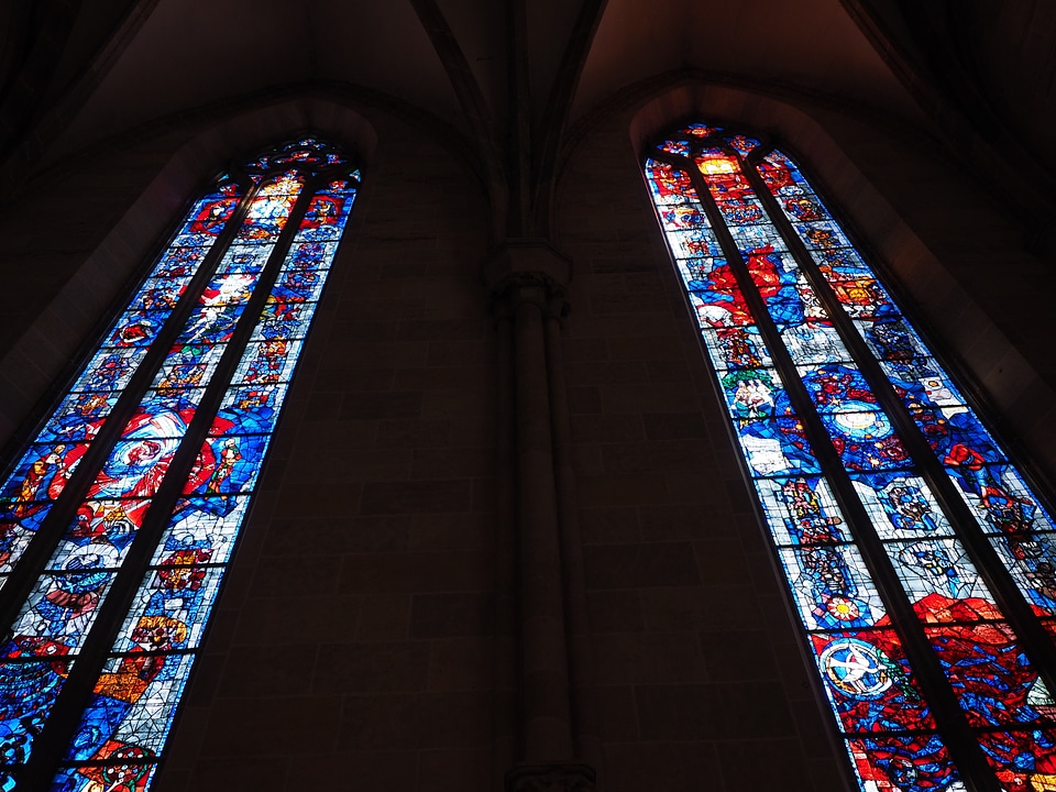 Glass window holy ulm cathedral