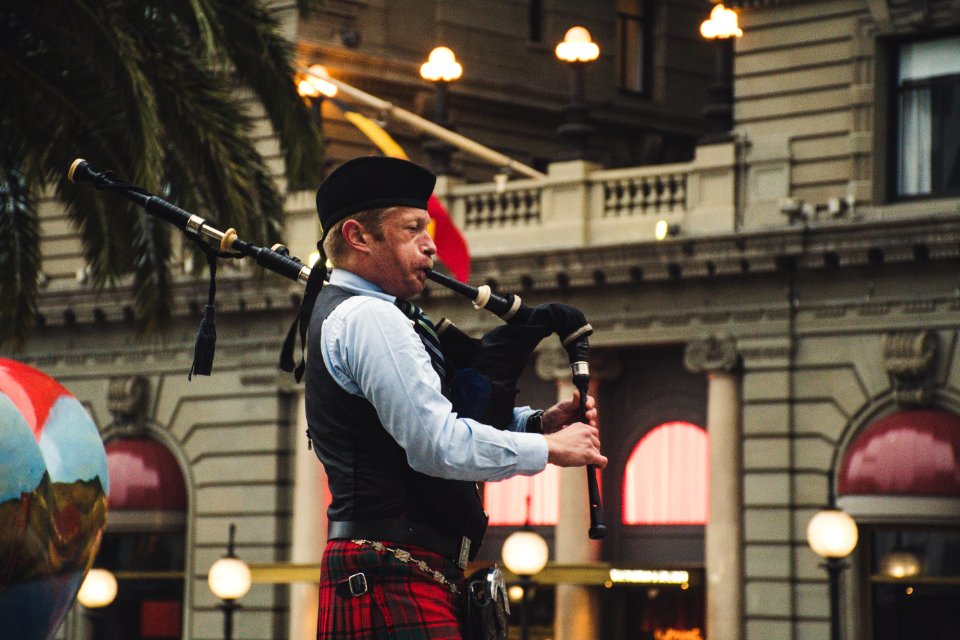 Man Playing Wind Instrument