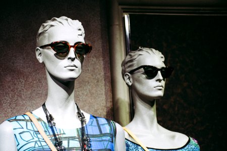 Two Female Mannequins Wearing Sunglasses photo
