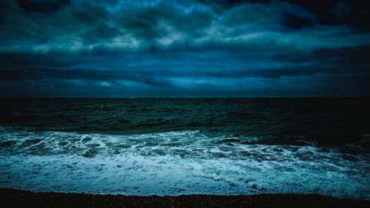 Seashore During Night Time