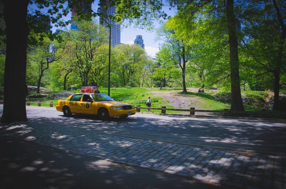 Yellow Ford Crown Victoria On Gray Concrete Pathway