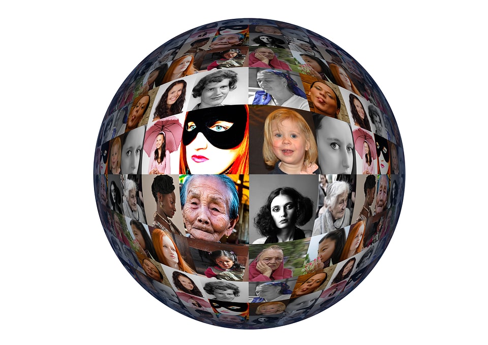 International women's day portrait face