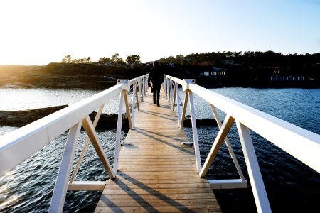 Brown And White Wooden Bridge