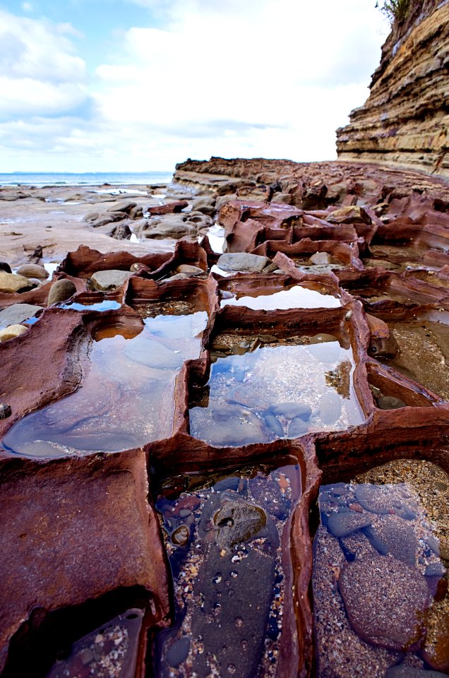 Calm Body Of Water Beside Rocks photo