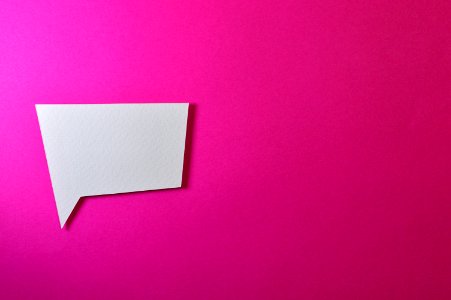 White Chat Logo On Pink Background photo