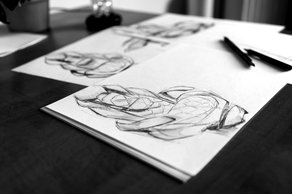 Seat Sketch Paper On Table