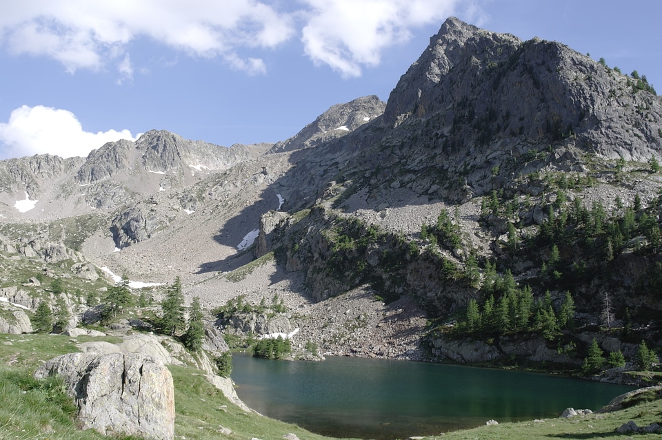 Hiking high mountain landscape