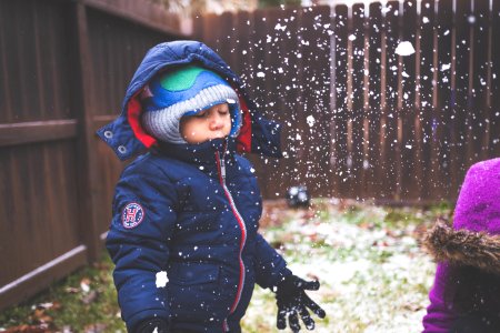 Toddler In Blue Zip-up Bubble Hoodie photo