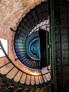Photo Of Black Mesh Spiral Stairs photo