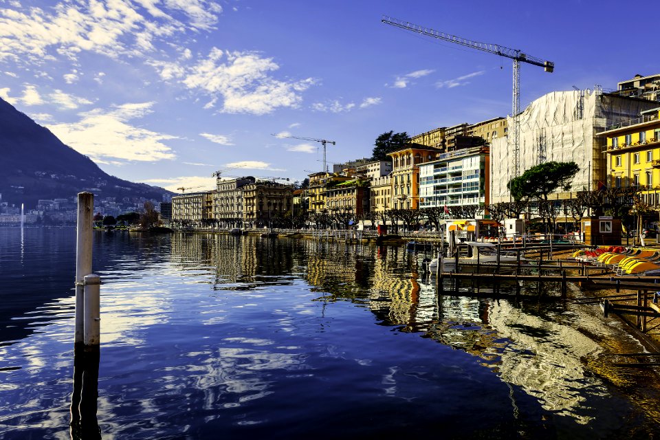 Body Of Water And Town