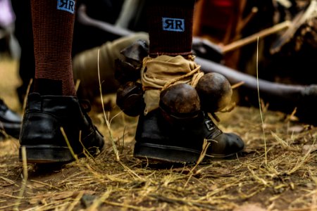 Person Wearing Pair Of Black Leather Shoes photo