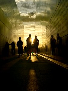 Silhouette Of People Walking photo