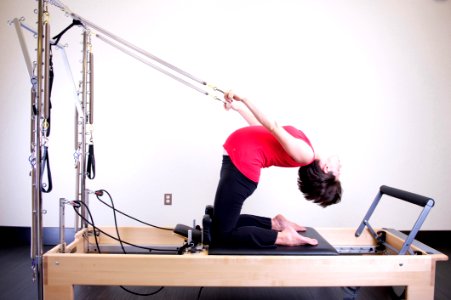 Woman Using Exercise Equipment