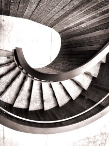 Aerial Photography Of Spiral Stairs photo