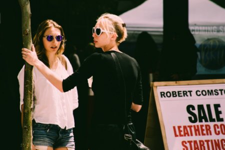 Two Women Wearing Sunglasses