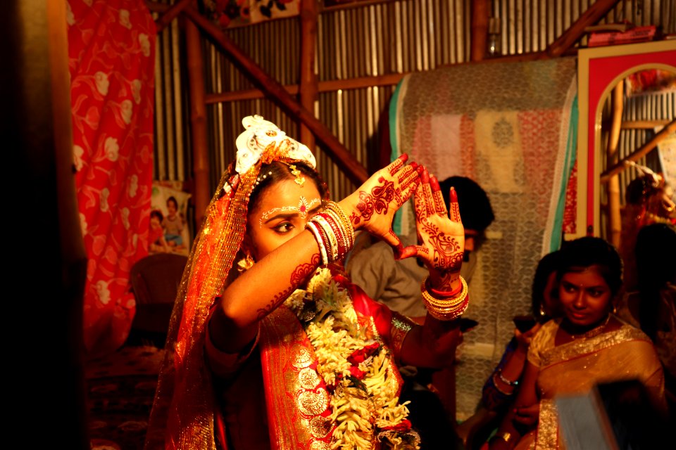 Girl Wearing Red Floral Designed Clothing