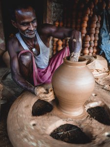 Man Making Clay Pot