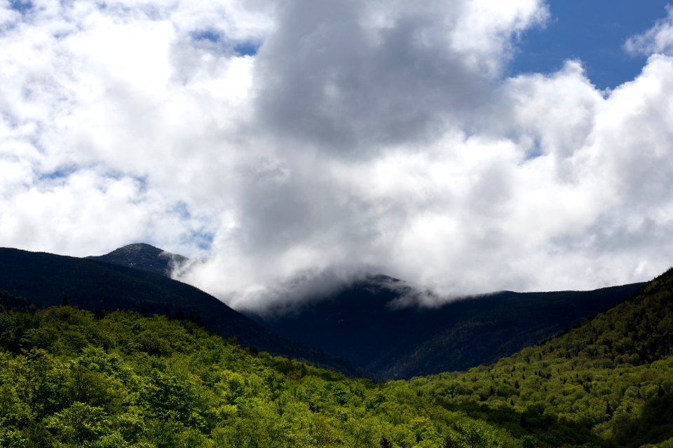 Green Hill Under White Clouds And Blue Sky